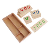 Maxbell Montessori Math Learning Cards Number 1-1000 in Wood Box and 1-9000 in Paper