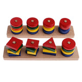 Maxbell Maxbell Montessori Material Geometry Blocks Matching Counting for Kids Educational Toys