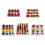 Maxbell Maxbell Montessori Material Geometry Blocks Matching Counting for Kids Educational Toys