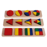 Maxbell Maxbell Montessori Material Geometry Blocks Matching Counting for Kids Educational Toys