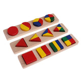 Maxbell Maxbell Montessori Material Geometry Blocks Matching Counting for Kids Educational Toys