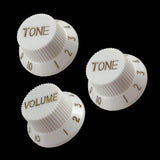 Maxbell 3 Pcs Electric Guitar Control Knobs Volume & Tone for Strat SQ Guitar Accessory White