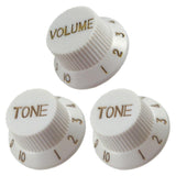 Maxbell 3 Pcs Electric Guitar Control Knobs Volume & Tone for Strat SQ Guitar Accessory White