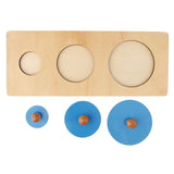 Maxbell Kids Montessori Sensory Wooden Toy - Contrast Round Puzzle Matching Stacking