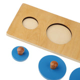 Maxbell Kids Montessori Sensory Wooden Toy - Contrast Round Puzzle Matching Stacking
