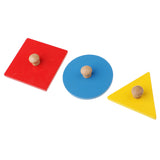 Maxbell Maxbell Montessori Round/Triangle/Square Puzzles Stacking Matching Toy Kids Geometry