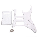 White Pearl Guitar HSH Pickguard Protector Back Cover w/ Screws for Ibanze