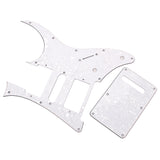 White Pearl Guitar HSH Pickguard Protector Back Cover w/ Screws for Ibanze