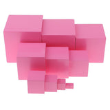 Maxbell Maxbell 11Pcs Pink Tower Wooden Blocks Cube for Montessori Building Educational Toys