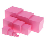 Maxbell Maxbell 11Pcs Pink Tower Wooden Blocks Cube for Montessori Building Educational Toys