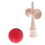 18cm Kids Children Traditional Kendama Ball Wood Educational Game Skill Toy Black Red