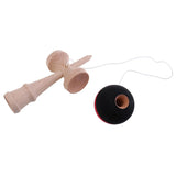 18cm Kids Children Traditional Kendama Ball Wood Educational Game Skill Toy Black Red