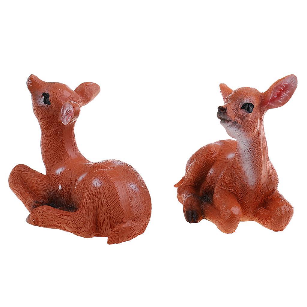 Maxbell Maxbell 2x Home Garden Resin Deer Model for DIY Outdoor Grassland Backyard Accessory