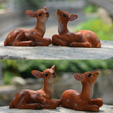 Maxbell 2x Home Garden Resin Deer Model for DIY Outdoor Grassland Backyard Accessory - Aladdin Shoppers