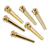 Maxbell Brass Bridge Pins Pegs Saddle Nut Set for Acoustic Folk Guitar