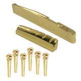 Maxbell Brass Bridge Pins Pegs Saddle Nut Set for Acoustic Folk Guitar