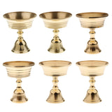 Maxbell 2 Piece Copper Candle Holder Ghee Lamp Holder Tibetan Brass Oil Lamp Caliber