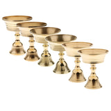 Maxbell 2 Piece Copper Candle Holder Ghee Lamp Holder Tibetan Brass Oil Lamp Caliber