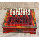 Maxbell High-end Vintage Chinese Terracotta Warriors Chess Board Games Set Gift for Friends Family - Aladdin Shoppers