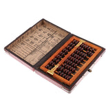 Maxbell Maxbell 9 Rows Vintage Chinese Wooden Bead Arithmetic Abacus with Box Calculator Counting Collection