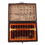 Maxbell Maxbell 9 Rows Vintage Chinese Wooden Bead Arithmetic Abacus with Box Calculator Counting Collection