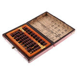 Maxbell Maxbell 9 Rows Vintage Chinese Wooden Bead Arithmetic Abacus with Box Calculator Counting Collection