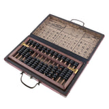 Maxbell Maxbell 13 Rows Vintage Chinese Wooden Bead Arithmetic Abacus with Box Ancient Calculator Counting Collection