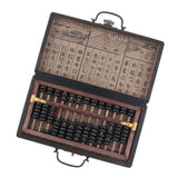 Maxbell Maxbell 13 Rows Vintage Chinese Wooden Bead Arithmetic Abacus with Box Ancient Calculator Counting Collection