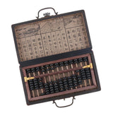 Maxbell Maxbell 13 Rows Vintage Chinese Wooden Bead Arithmetic Abacus with Box Ancient Calculator Counting Collection