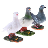 Maxbell 3Pcs Animal Garden Sculpture Resin Dove Home Craft Ornament Dove Decor