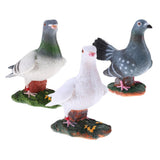 Maxbell 3Pcs Animal Garden Sculpture Resin Dove Home Craft Ornament Dove Decor