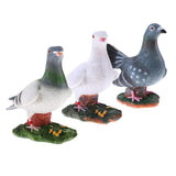 Maxbell 3Pcs Animal Garden Sculpture Resin Dove Home Craft Ornament Dove Decor