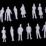 20Pcs 1/100 HO Scale Unpainted Model People Miniature Figures Architectural Model Human Plastic Scene Simulation