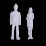 20Pcs 1/100 HO Scale Unpainted Model People Miniature Figures Architectural Model Human Plastic Scene Simulation