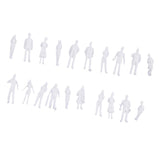 20Pcs 1/100 HO Scale Unpainted Model People Miniature Figures Architectural Model Human Plastic Scene Simulation