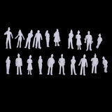 20Pcs 1/100 HO Scale Unpainted Model People Miniature Figures Architectural Model Human Plastic Scene Simulation