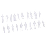 20Pcs 1/100 HO Scale Unpainted Model People Miniature Figures Architectural Model Human Plastic Scene Simulation