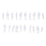 20Pcs 1/100 HO Scale Unpainted Model People Miniature Figures Architectural Model Human Plastic Scene Simulation