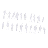 20Pcs 1/100 HO Scale Unpainted Model People Miniature Figures Architectural Model Human Plastic Scene Simulation