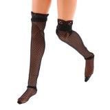 Maxbell 1/6 Scale Knee High Mesh Socks Fishnet Stockings for 12" Female Figure Black - Aladdin Shoppers