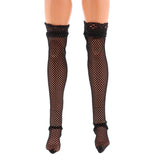 Maxbell 1/6 Scale Knee High Mesh Socks Fishnet Stockings for 12" Female Figure Black - Aladdin Shoppers
