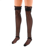 Maxbell 1/6 Scale Knee High Mesh Socks Fishnet Stockings for 12" Female Figure Black - Aladdin Shoppers