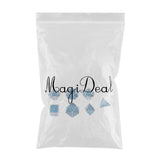 Maxbell Maxbell Alloy Polyhedral Dice d4 d6 d8 d10 d12 d20 for MTG DND Toy Silver Light Blue