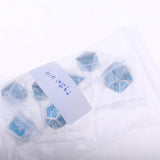 Maxbell Alloy Polyhedral Dice d4 d6 d8 d10 d12 d20 for MTG DND Toy Silver Light Blue - Aladdin Shoppers