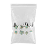 Maxbell Alloy Polyhedral Dice Set d4 d6 d8 d10 d12 d20 for MTG TRPG DND Golden Blue - Aladdin Shoppers