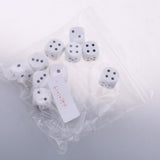 Maxbell 10Pieces Wooden Dice D6 Six Sided Dotted Dice for Dungeons and Dragons White - Aladdin Shoppers