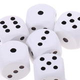 Maxbell 10Pieces Wooden Dice D6 Six Sided Dotted Dice for Dungeons and Dragons White - Aladdin Shoppers