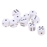 Maxbell 10Pieces Wooden Dice D6 Six Sided Dotted Dice for Dungeons and Dragons White - Aladdin Shoppers