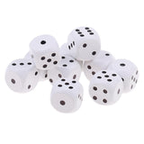 Maxbell 10Pieces Wooden Dice D6 Six Sided Dotted Dice for Dungeons and Dragons White - Aladdin Shoppers