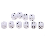 Maxbell 10Pieces Wooden Dice D6 Six Sided Dotted Dice for Dungeons and Dragons White - Aladdin Shoppers